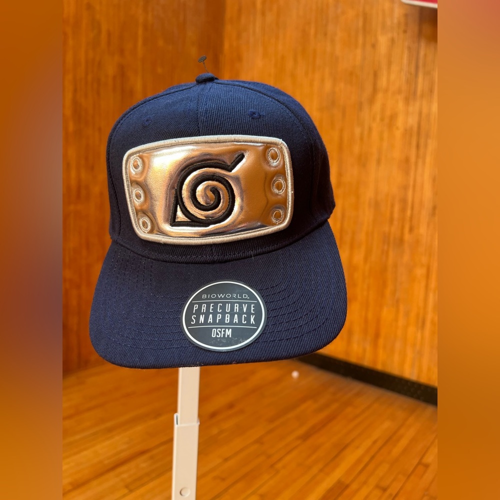 Naruto Anime Bioworld Dark Blue Hat with Metallic Emblem